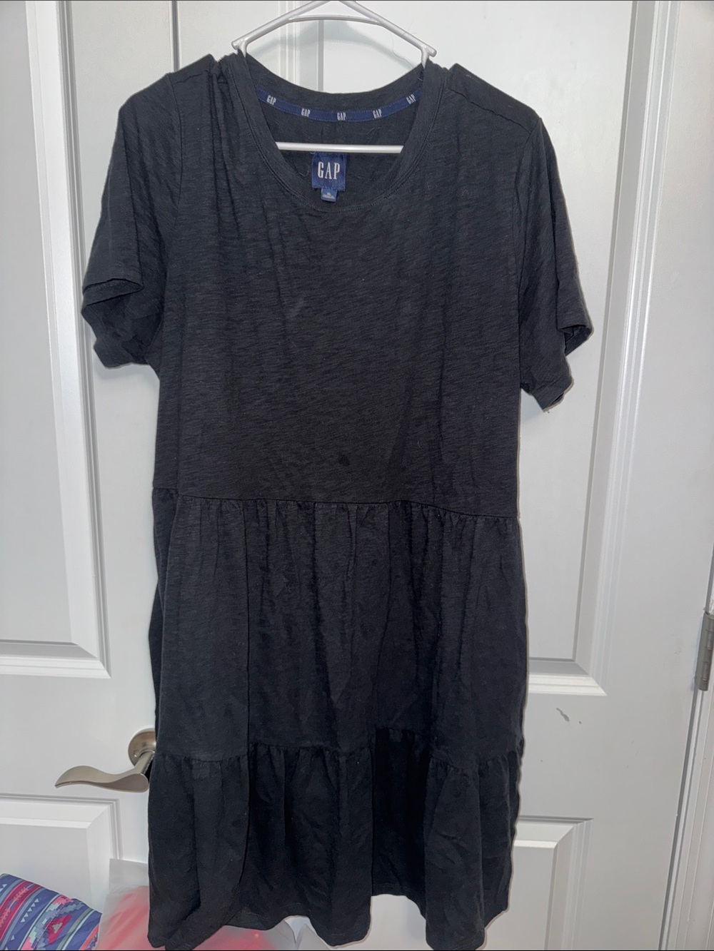 GAP Black Tiered Short Sleeve Tunic Dress
